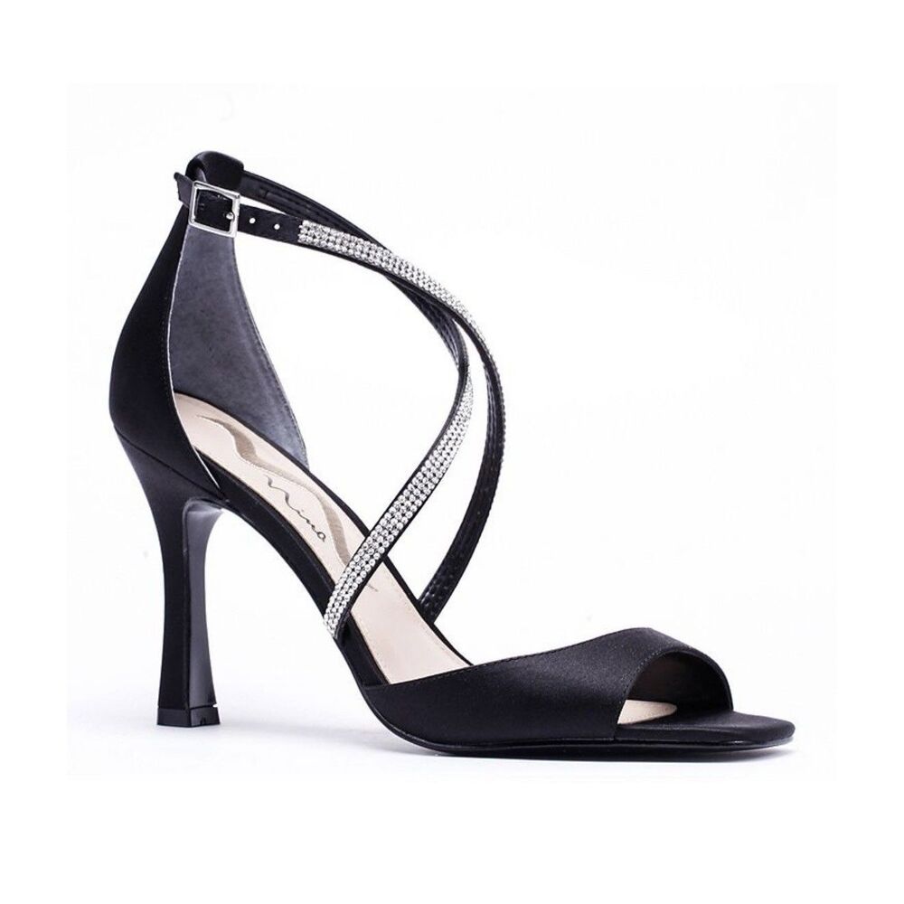 Nina Dorean Women’s Heels Sandal Embellished Black Size 8.5 Special Occasion